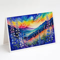 Delphinium in Color Greeting Cards Pack of 8 Blank Cards with Envelopes Whimsical A7 Size 5x7