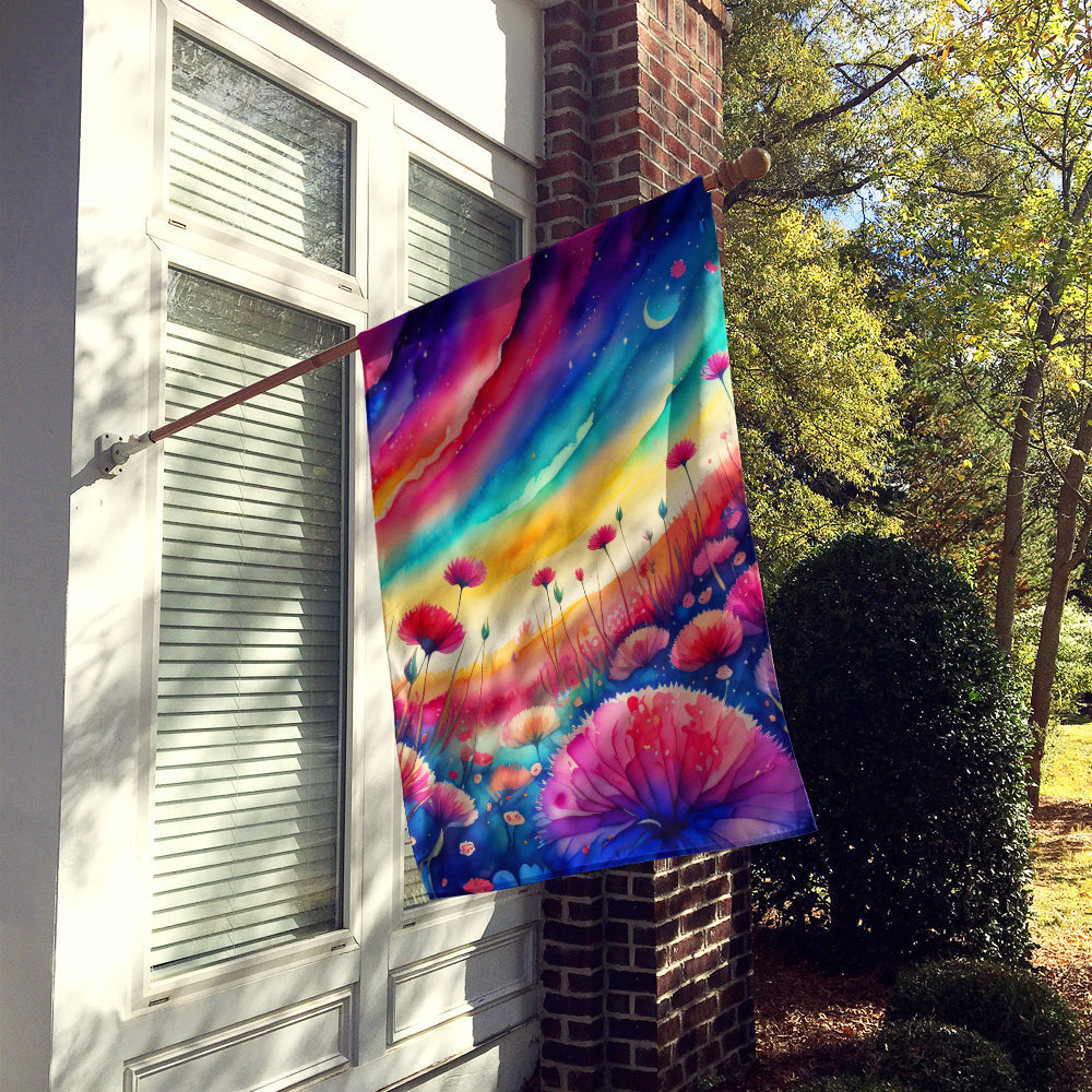 Dianthus in Color House Flag 28x40 Porch Sleeve Pole Decorative Outside Yard Banner Artwork Wall Hanging, Polyester