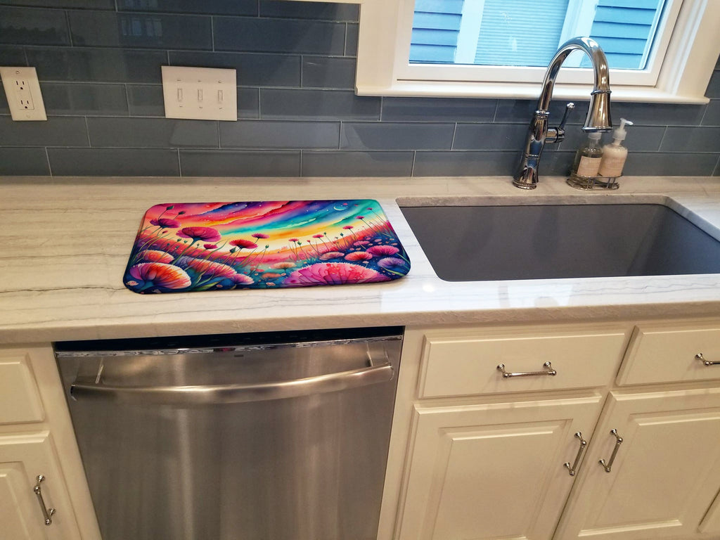 Dianthus in Color Dish Drying Mat Absorbent Dish Drying Mat Pad for Kitchen Counter Dish Drainer Mat for Countertop, 14 x 21", Multicolor