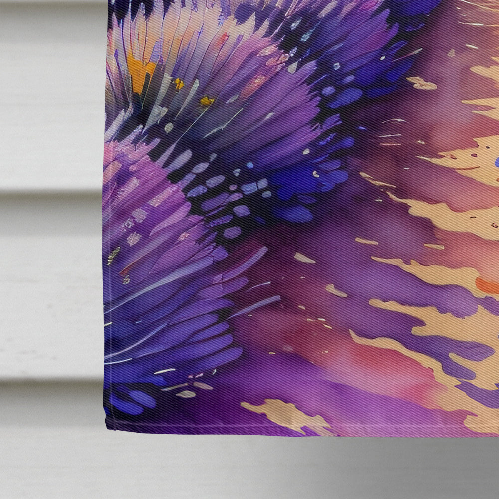 English Lavender in Color House Flag 28x40 Porch Sleeve Pole Decorative Outside Yard Banner Artwork Wall Hanging, Polyester
