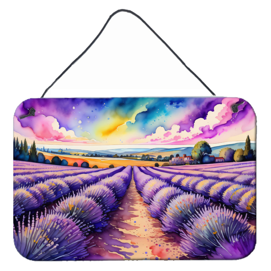 English Lavender in Color Wall or Door Hanging Prints Aluminum Metal Sign Kitchen Wall Bar Bathroom Plaque Home Decor, 8HX12W, Multicolor