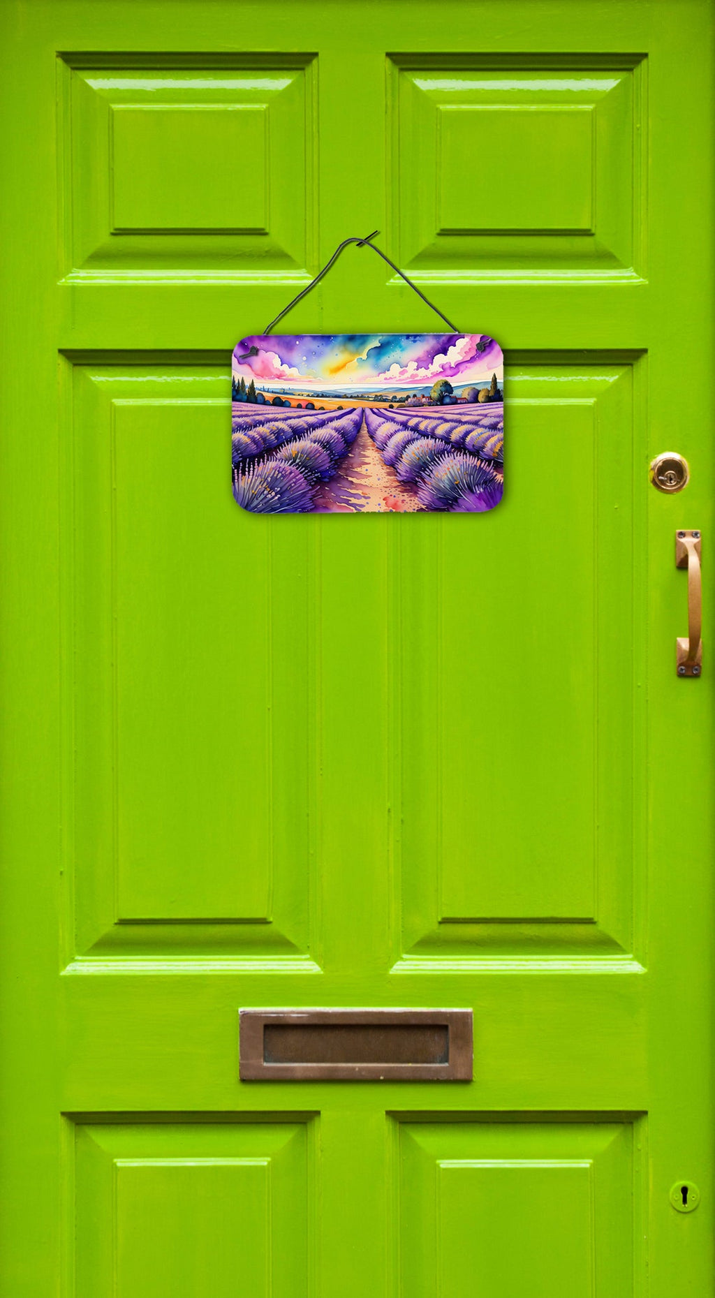 English Lavender in Color Wall or Door Hanging Prints Aluminum Metal Sign Kitchen Wall Bar Bathroom Plaque Home Decor, 8HX12W, Multicolor