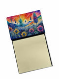 Eryngium in Color Watercolor Sticky Note Holder Refillable Dispenser Desk Accessory 3x3 Pad Gift