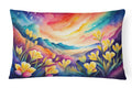 Freesia in Color Decorative Throw Pillow 12x16 Indoor Outdoor Accent Cushion, Fabric Cover with Insert for Sofa, Bed, Porch & Living Room