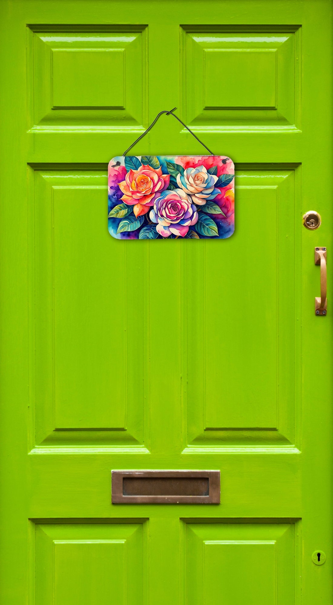 Gardenias in Color Wall or Door Hanging Prints Aluminum Metal Sign Kitchen Wall Bar Bathroom Plaque Home Decor, 8HX12W, Multicolor