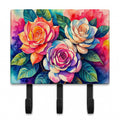 Gardenias in Color Leash or Key Holder Wall Hooks, Coat Rack Wall Mount, for Hanging Keys, Towels, Aprons, Leashes