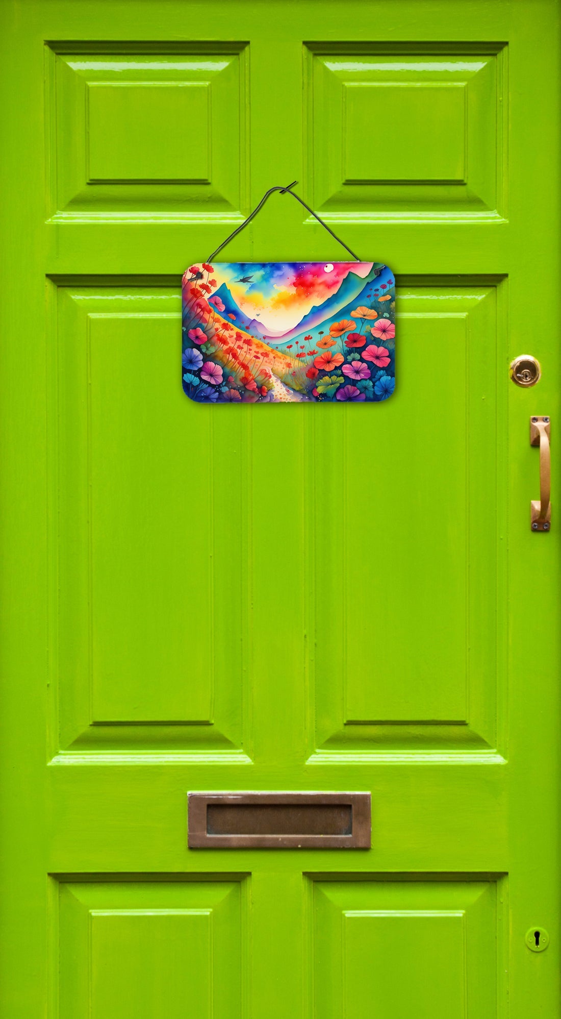 Geraniums in Color Wall or Door Hanging Prints Aluminum Metal Sign Kitchen Wall Bar Bathroom Plaque Home Decor, 8HX12W, Multicolor