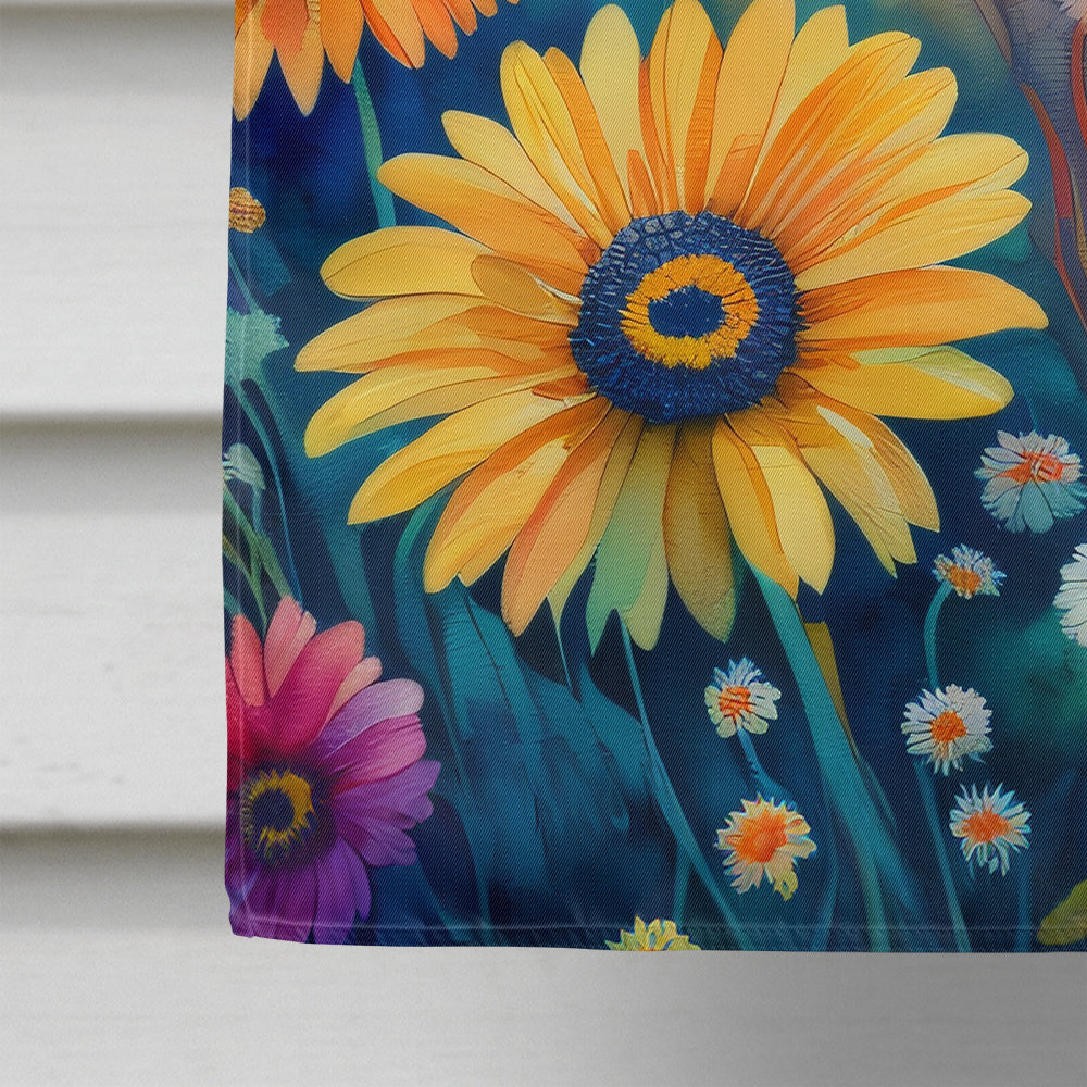 Gerbera Daisies in Color House Flag 28x40 Porch Sleeve Pole Decorative Outside Yard Banner Artwork Wall Hanging, Polyester