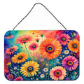 Gerbera Daisies in Color Wall or Door Hanging Prints Aluminum Metal Sign Kitchen Wall Bar Bathroom Plaque Home Decor, 8HX12W, Multicolor
