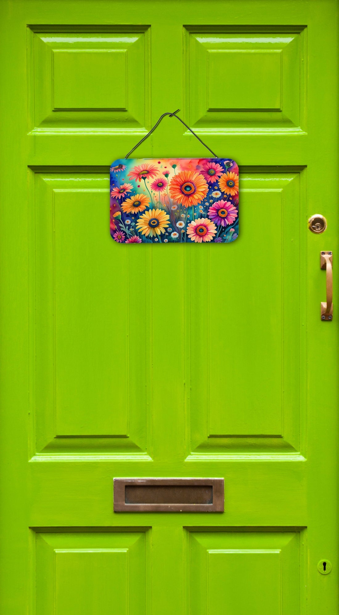 Gerbera Daisies in Color Wall or Door Hanging Prints Aluminum Metal Sign Kitchen Wall Bar Bathroom Plaque Home Decor, 8HX12W, Multicolor
