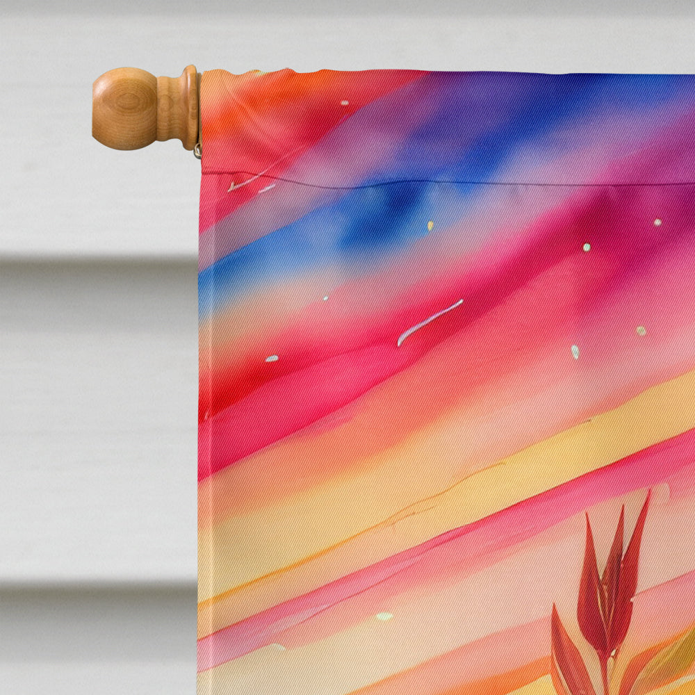 Gladiolus in Color House Flag 28x40 Porch Sleeve Pole Decorative Outside Yard Banner Artwork Wall Hanging, Polyester