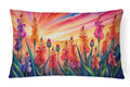 Gladiolus in Color Decorative Throw Pillow 12x16 Indoor Outdoor Accent Cushion, Fabric Cover with Insert for Sofa, Bed, Porch & Living Room