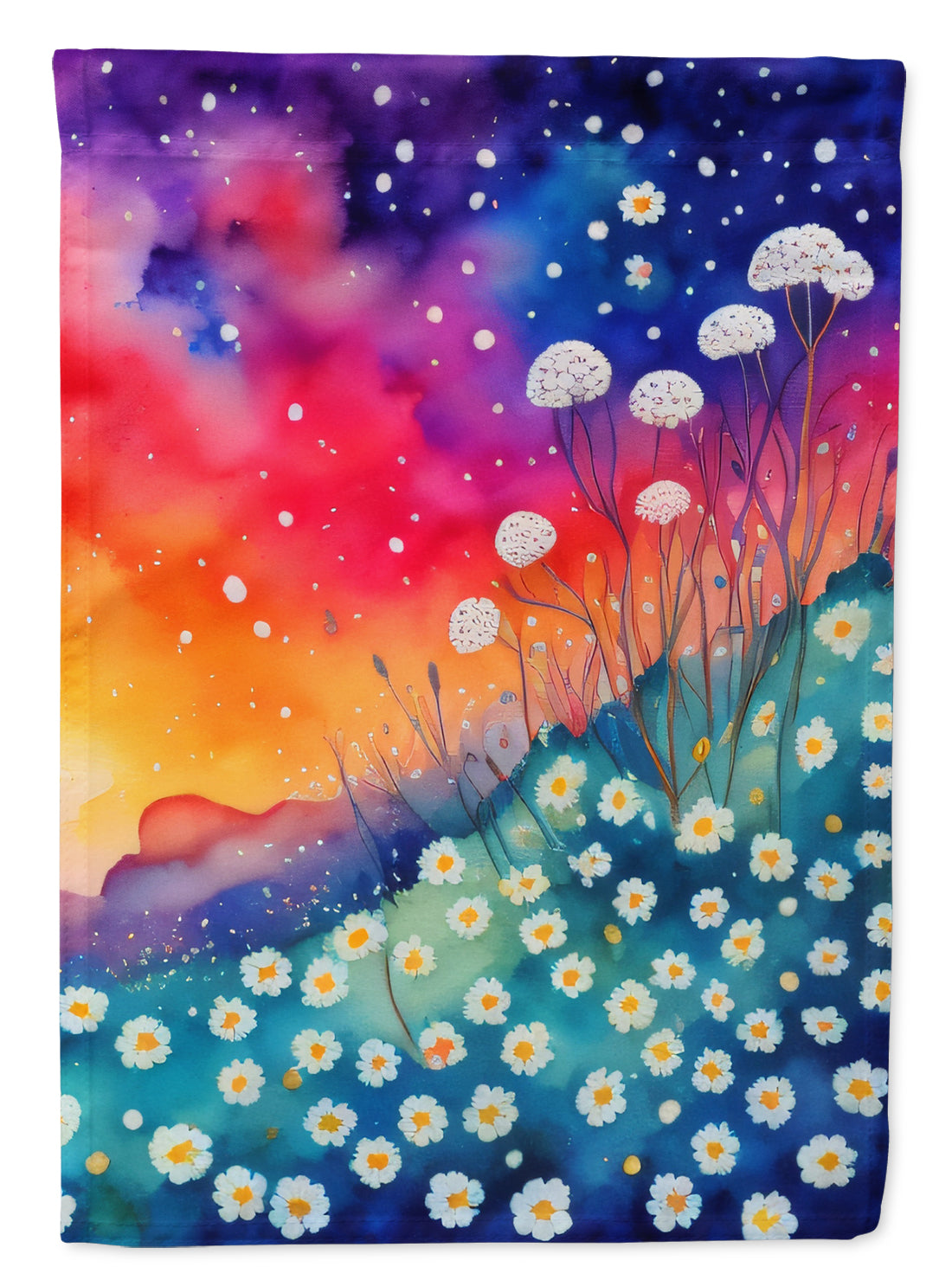 Gypsophila in Color House Flag 28x40 Porch Sleeve Pole Decorative Outside Yard Banner Artwork Wall Hanging, Polyester