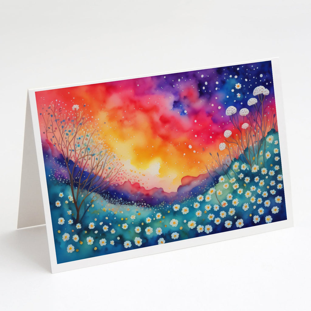 Gypsophila in Color Greeting Cards Pack of 8 Blank Cards with Envelopes Whimsical A7 Size 5x7