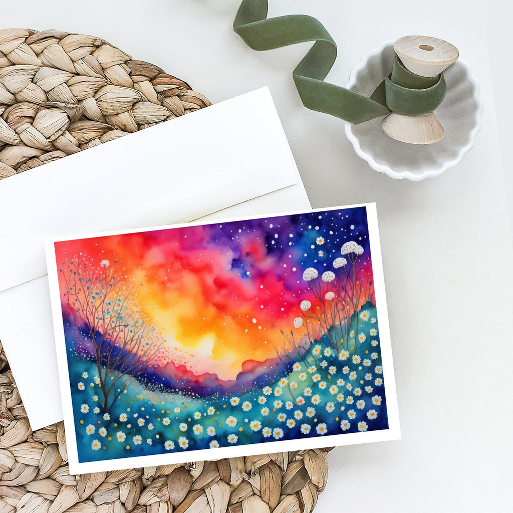 Gypsophila in Color Greeting Cards Pack of 8 Blank Cards with Envelopes Whimsical A7 Size 5x7