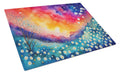 Gypsophila in Color Cutting Board Tempered Glass Kitchen Cutting Surface, Heat Resistant Chopping, Non-Slip Feet, Food Prep & Serving
