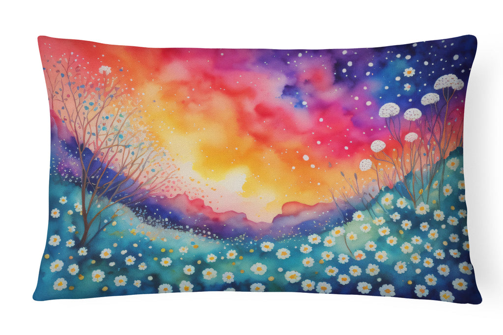Gypsophila in Color Decorative Throw Pillow 12x16 Indoor Outdoor Accent Cushion, Fabric Cover with Insert for Sofa, Bed, Porch & Living Room