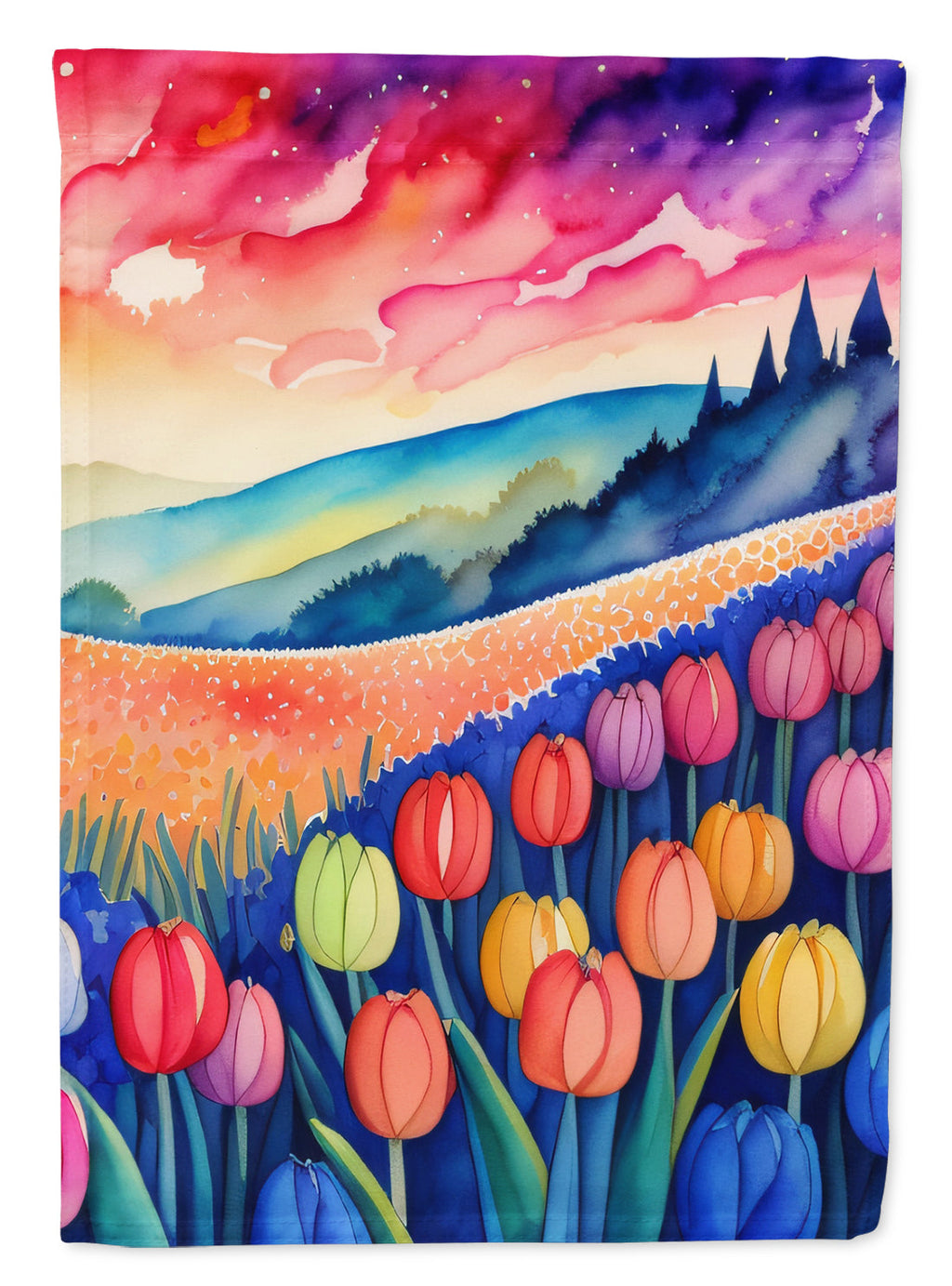Hyacinths in Color House Flag 28x40 Porch Sleeve Pole Decorative Outside Yard Banner Artwork Wall Hanging, Polyester