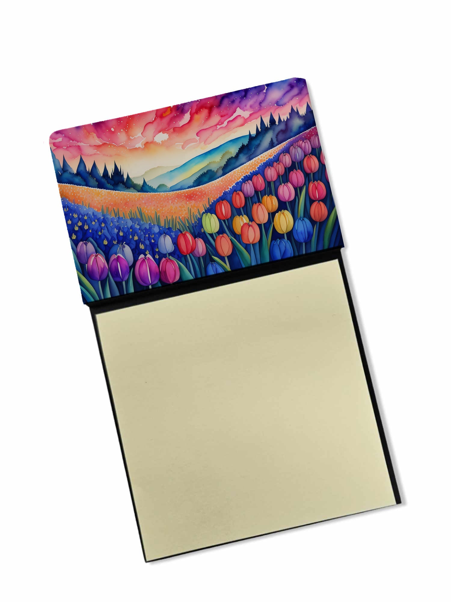 Hyacinths in Color Watercolor Sticky Note Holder Refillable Dispenser Desk Accessory 3x3 Pad Gift