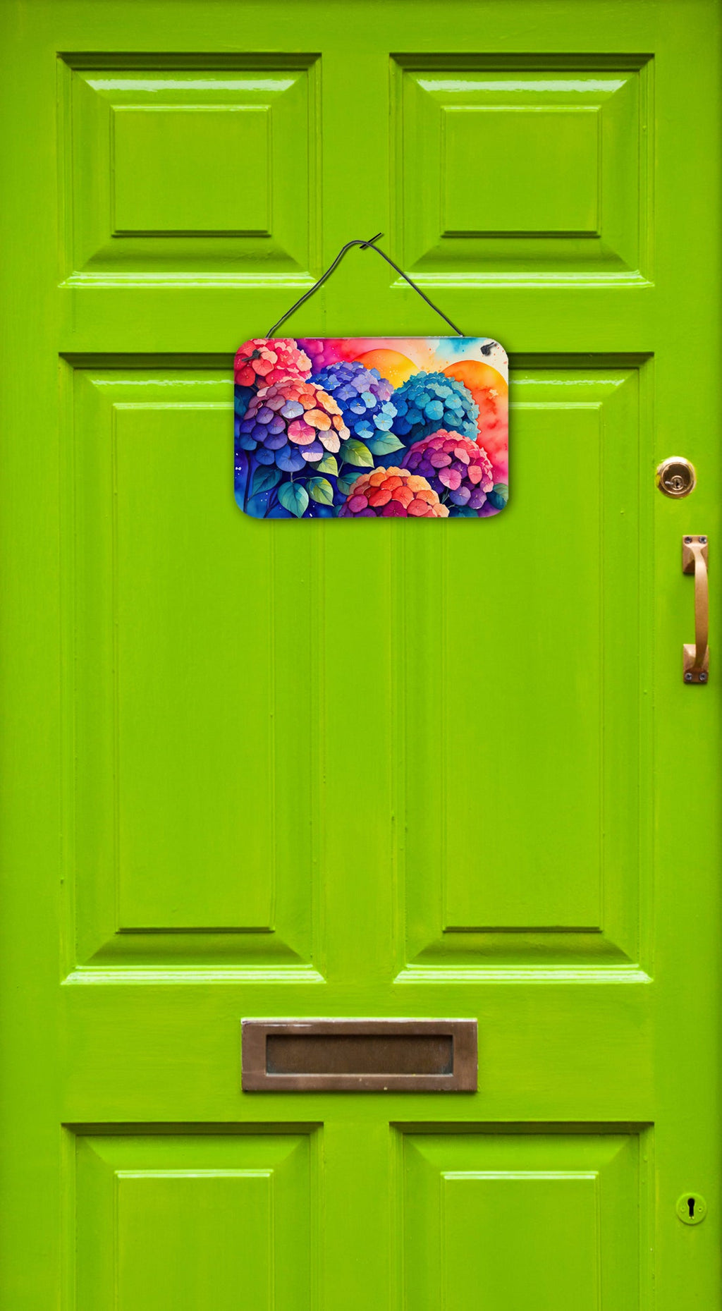 Hydrangeas in Color Wall or Door Hanging Prints Aluminum Metal Sign Kitchen Wall Bar Bathroom Plaque Home Decor, 8HX12W, Multicolor