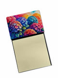 Hydrangeas in Color Watercolor Sticky Note Holder Refillable Dispenser Desk Accessory 3x3 Pad Gift