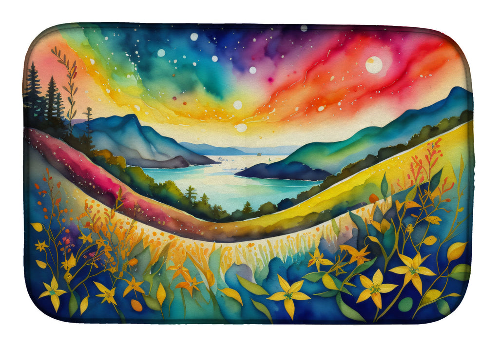 Hypericum or St. John’s Wort in Color Dish Drying Mat Absorbent Dish Drying Mat Pad for Kitchen Counter Dish Drainer Mat for Countertop, 14 x 21", Multicolor