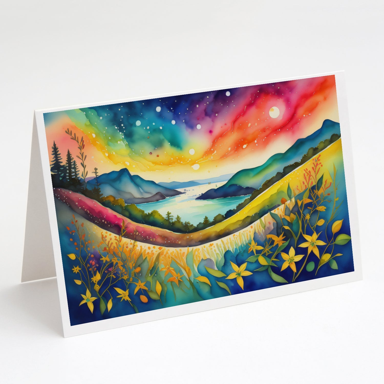 Hypericum or St. John’s Wort in Color Greeting Cards Pack of 8 Blank Cards with Envelopes Whimsical A7 Size 5x7