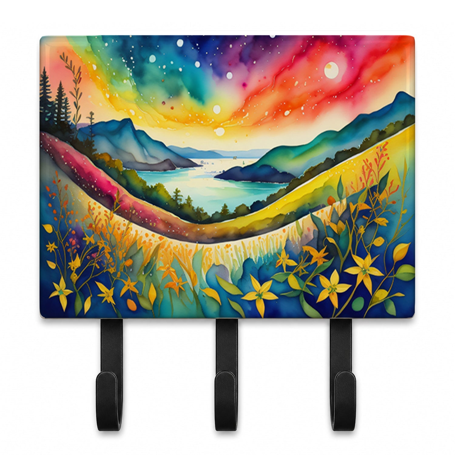 Hypericum or St. John�s Wort in Color Leash or Key Holder Wall Hooks, Coat Rack Wall Mount, for Hanging Keys, Towels, Aprons, Leashes