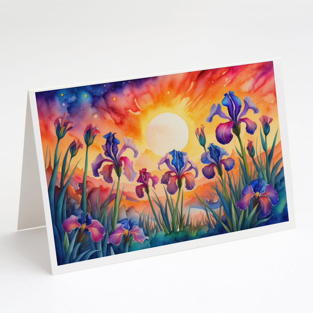 Iris in Color Greeting Cards Pack of 8 Blank Cards with Envelopes Whimsical A7 Size 5x7