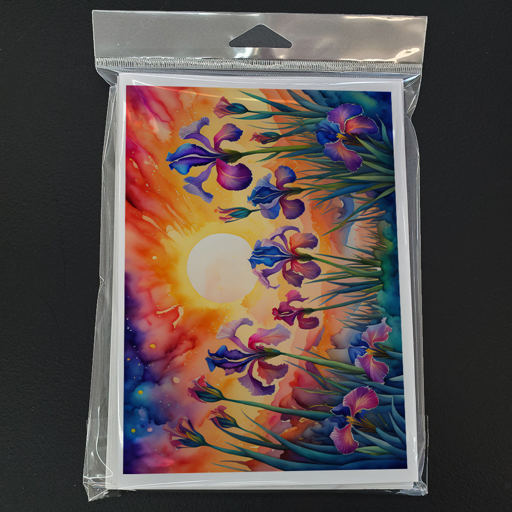 Iris in Color Greeting Cards Pack of 8 Blank Cards with Envelopes Whimsical A7 Size 5x7