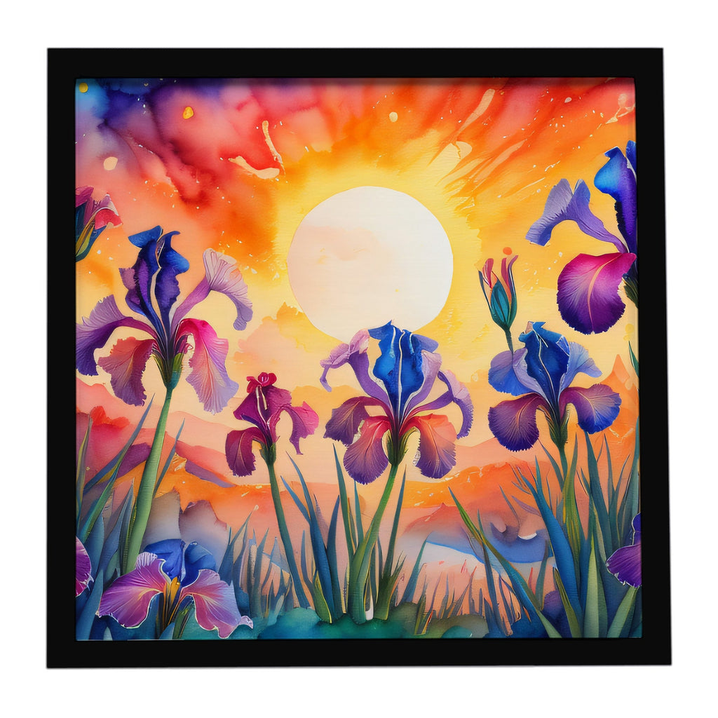 Iris in Color Framed Metal Print Bathroom, Kitchen, Office, Home Decor Wall Art Ready to Hang, Square, 8X8