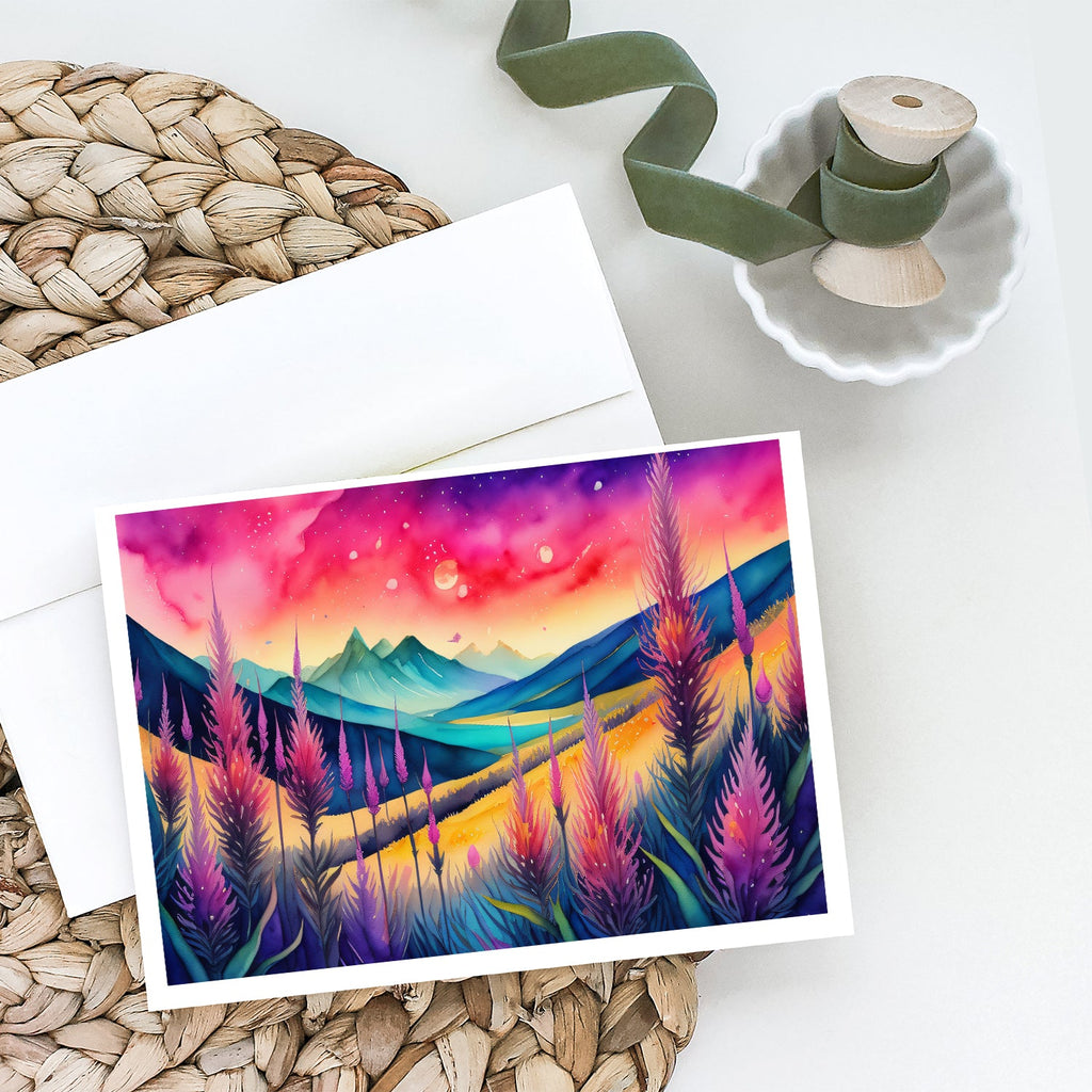 Liatris in Color Greeting Cards Pack of 8 Blank Cards with Envelopes Whimsical A7 Size 5x7