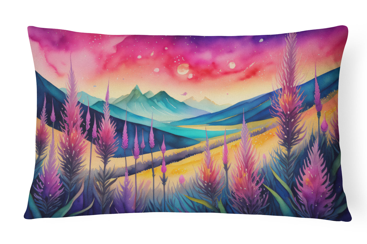 Liatris in Color Decorative Throw Pillow 12x16 Indoor Outdoor Accent Cushion, Fabric Cover with Insert for Sofa, Bed, Porch & Living Room