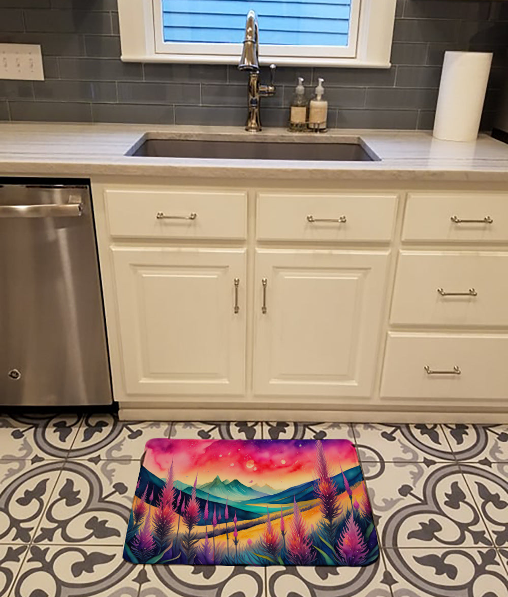 Liatris in Color Memory Foam Kitchen Mat Machine Washable Anti-Fatigue Cushion Comfort Bath or Kitchen Rug