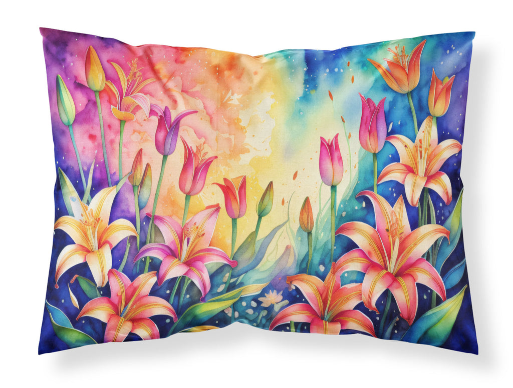 Lilies in Color Standard Pillowcase Lightweight Super Soft Easy Care Decorative Artwork Pillowcase, Standard