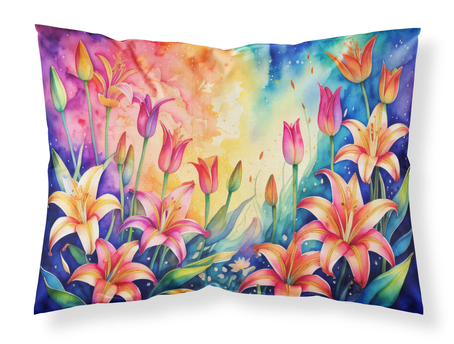 Lilies in Color Standard Pillowcase Lightweight Super Soft Easy Care Decorative Artwork Pillowcase, Standard