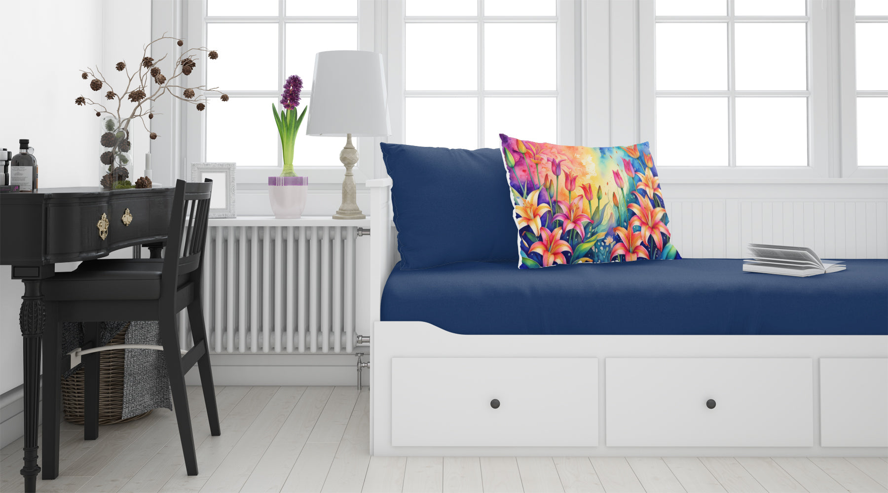 Lilies in Color Standard Pillowcase Lightweight Super Soft Easy Care Decorative Artwork Pillowcase, Standard