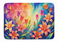 Lilies in Color Memory Foam Kitchen Mat Machine Washable Anti-Fatigue Cushion Comfort Bath or Kitchen Rug