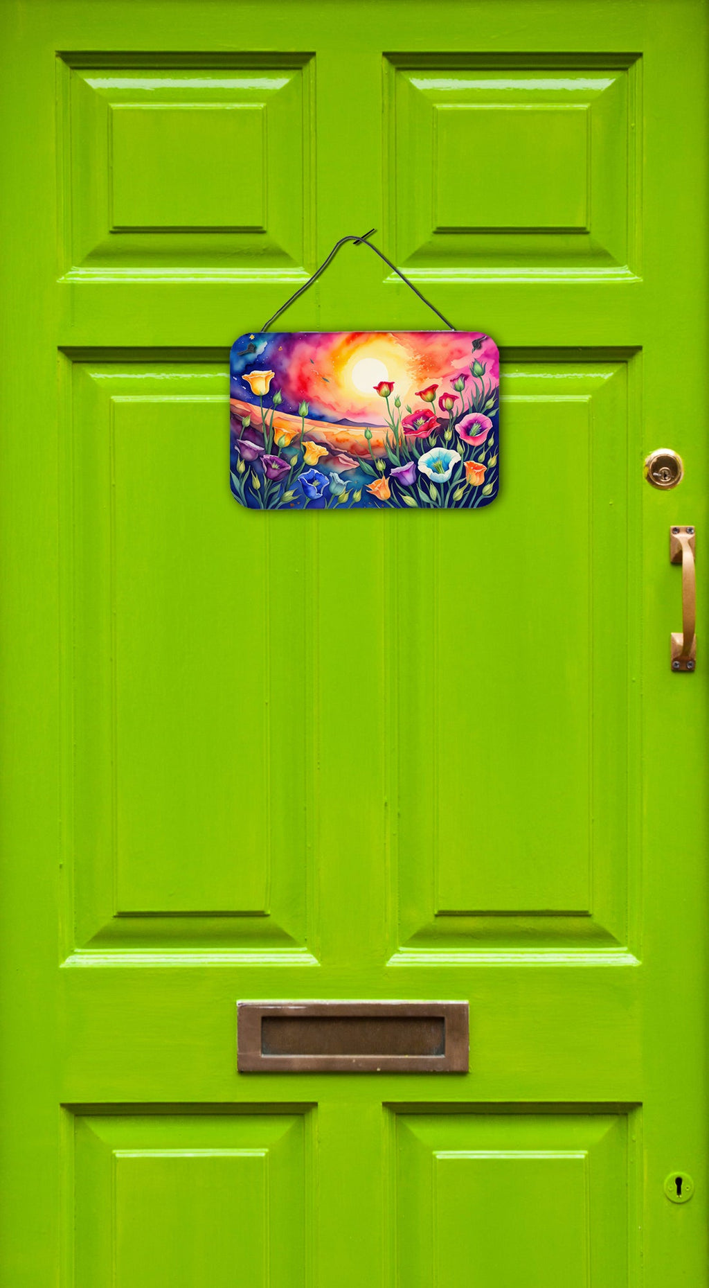 Lisianthus in Color Wall or Door Hanging Prints Aluminum Metal Sign Kitchen Wall Bar Bathroom Plaque Home Decor, 8HX12W, Multicolor