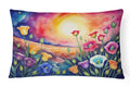 Lisianthus in Color Decorative Throw Pillow 12x16 Indoor Outdoor Accent Cushion, Fabric Cover with Insert for Sofa, Bed, Porch & Living Room
