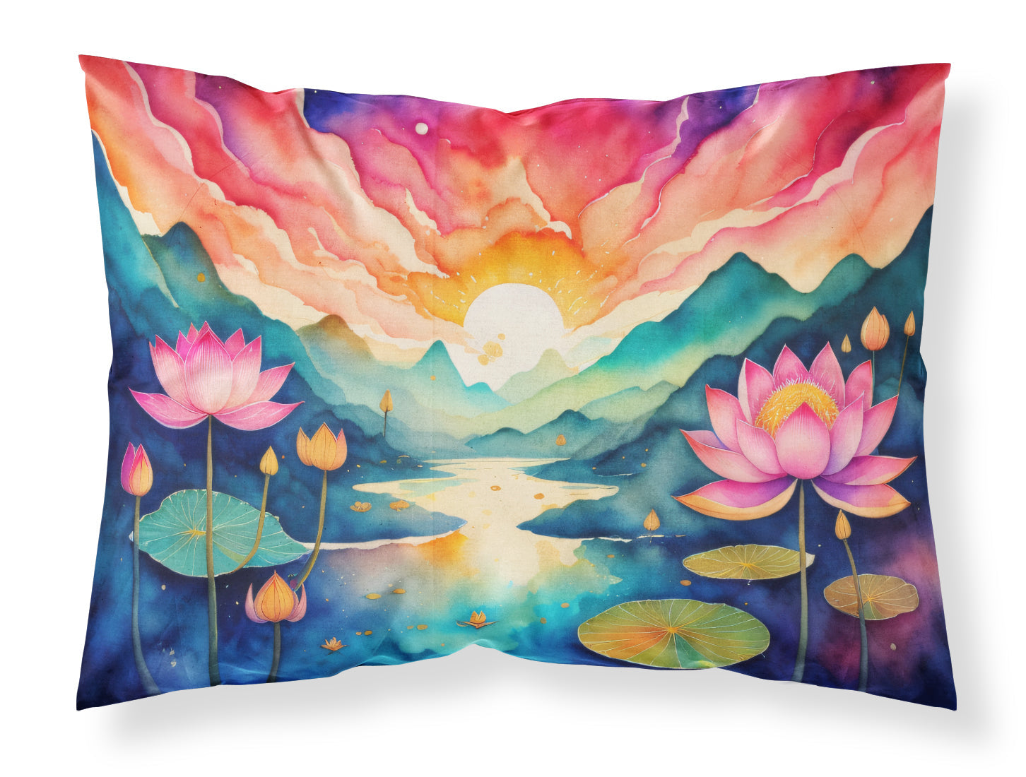 Lotus in Color Standard Pillowcase Lightweight Super Soft Easy Care Decorative Artwork Pillowcase, Standard