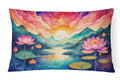 Lotus in Color Decorative Throw Pillow 12x16 Indoor Outdoor Accent Cushion, Fabric Cover with Insert for Sofa, Bed, Porch & Living Room