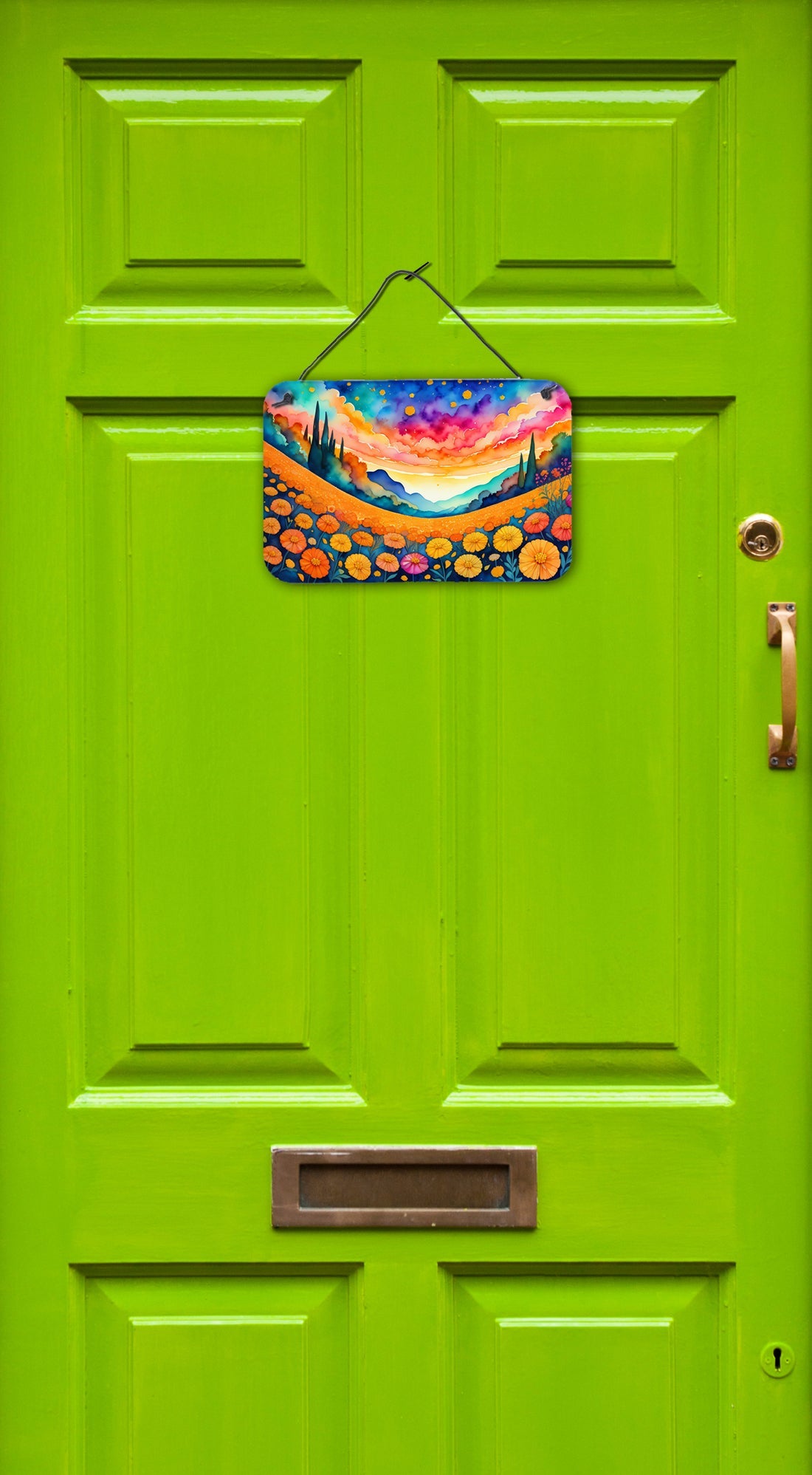 Marigolds in Color Wall or Door Hanging Prints Aluminum Metal Sign Kitchen Wall Bar Bathroom Plaque Home Decor, 8HX12W, Multicolor
