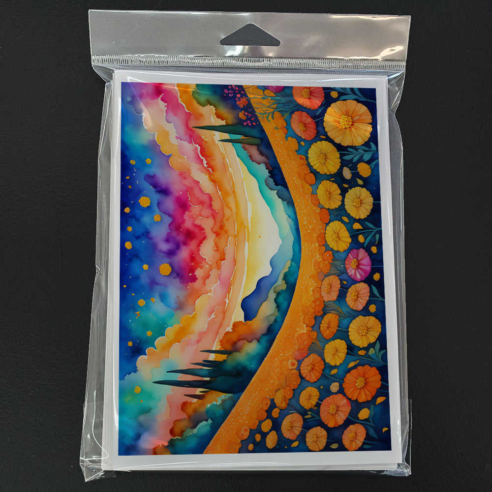 Marigolds in Color Greeting Cards Pack of 8 Blank Cards with Envelopes Whimsical A7 Size 5x7