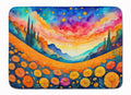 Marigolds in Color Memory Foam Kitchen Mat Machine Washable Anti-Fatigue Cushion Comfort Bath or Kitchen Rug