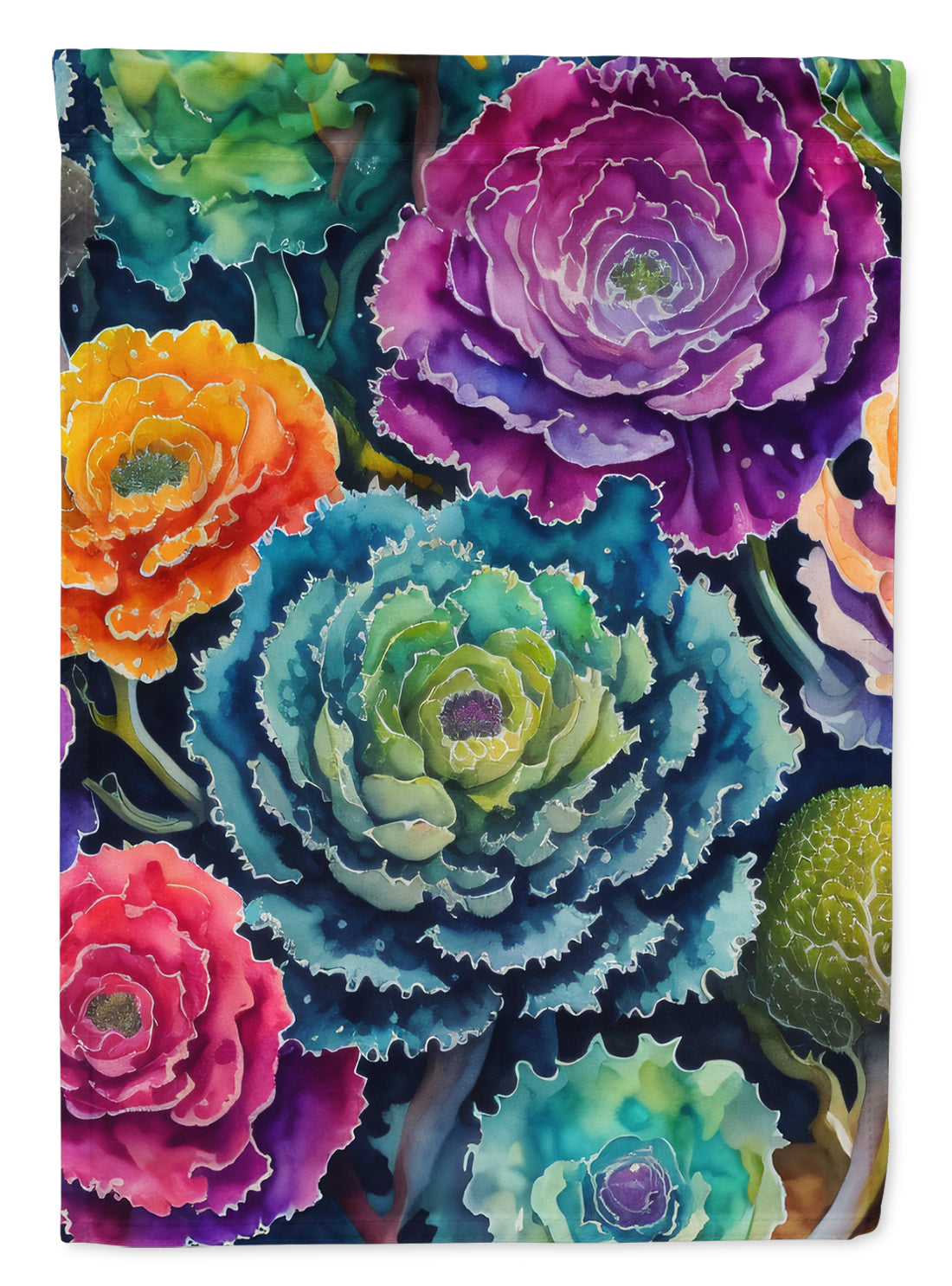 Ornamental Kale in Color House Flag 28x40 Porch Sleeve Pole Decorative Outside Yard Banner Artwork Wall Hanging, Polyester
