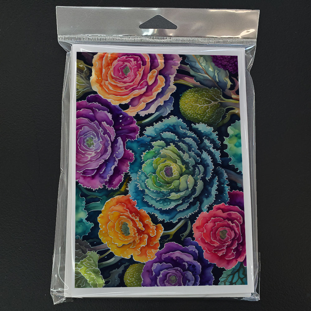 Ornamental Kale in Color Greeting Cards Pack of 8 Blank Cards with Envelopes Whimsical A7 Size 5x7