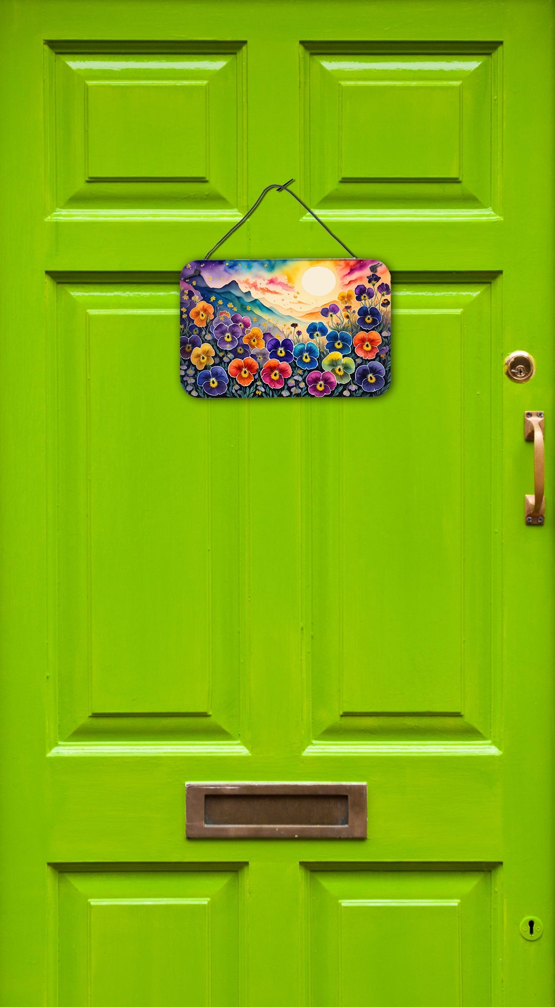 Pansies in Color Wall or Door Hanging Prints Aluminum Metal Sign Kitchen Wall Bar Bathroom Plaque Home Decor, 8HX12W, Multicolor
