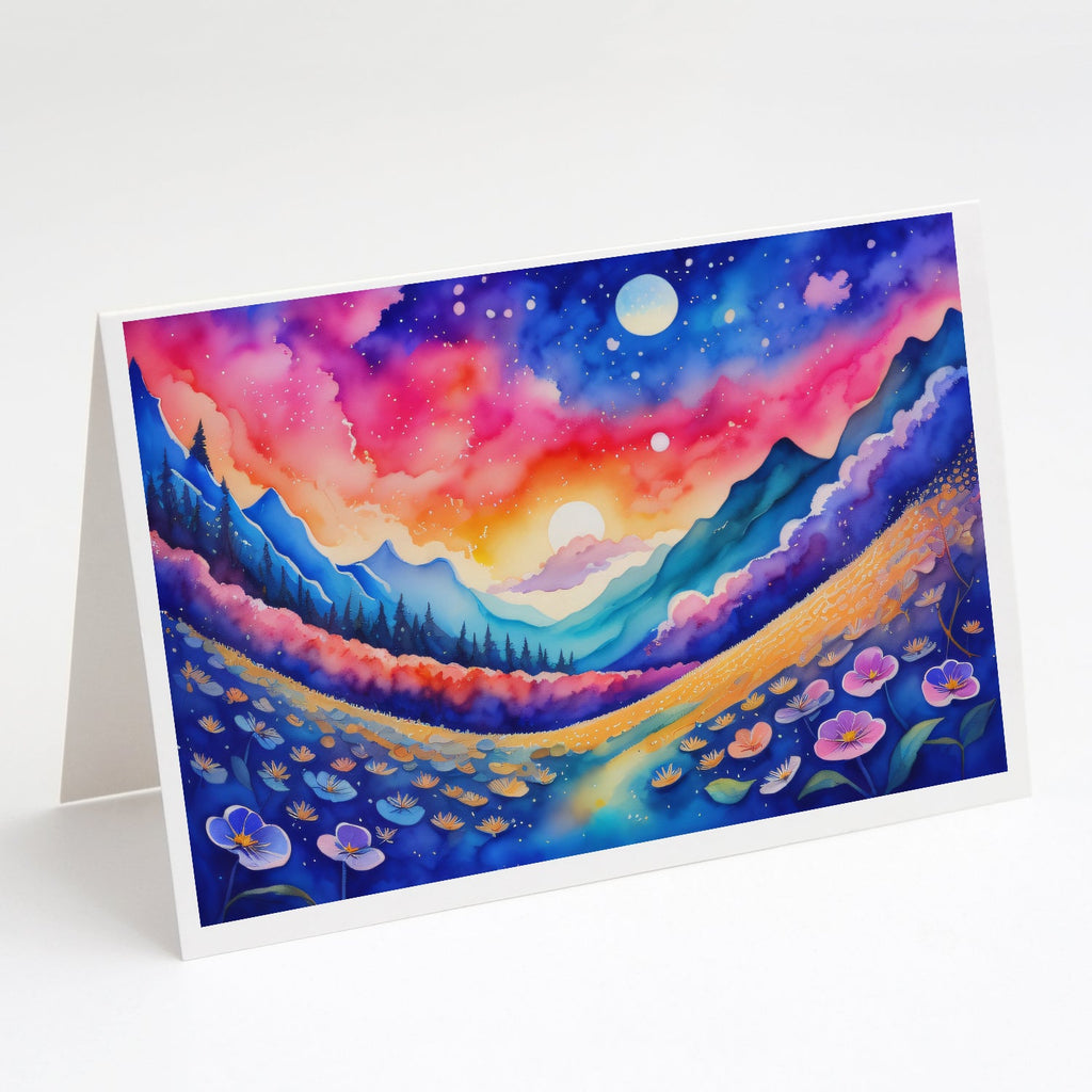 Periwinkles in Color Greeting Cards Pack of 8 Blank Cards with Envelopes Whimsical A7 Size 5x7