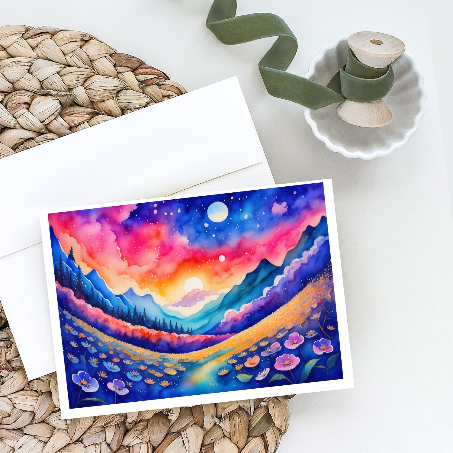 Periwinkles in Color Greeting Cards Pack of 8 Blank Cards with Envelopes Whimsical A7 Size 5x7